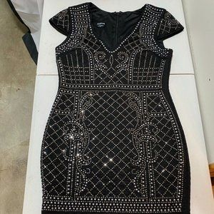Bebe Rhinestone mini dress L
